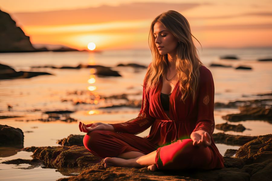 mulher meditando